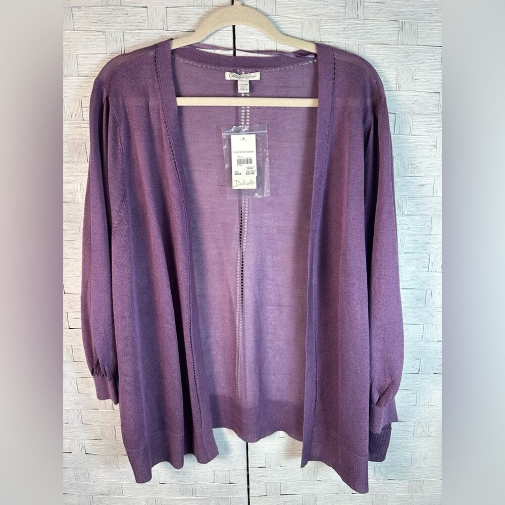 Cato Purple Open-Front Cardigan